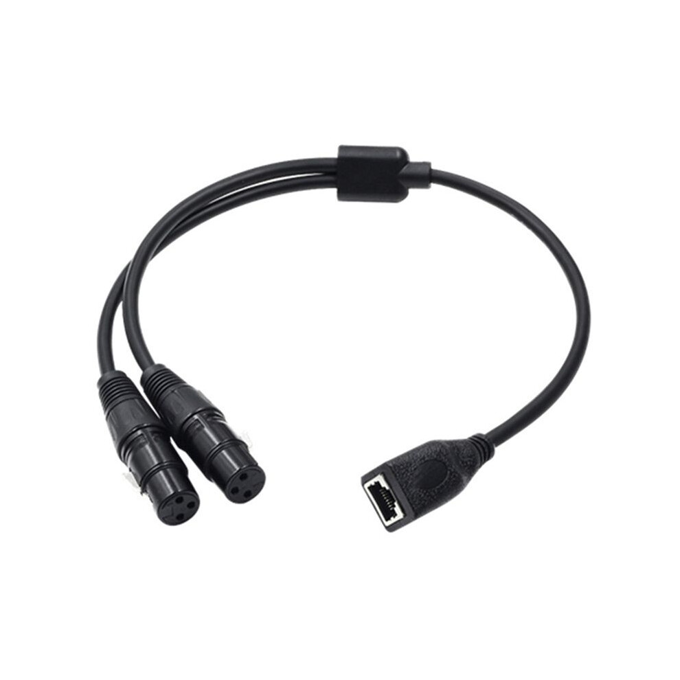 1Pcs Dual 3Pin Xlr Female To Rj45 Adapter Rj45 To Dual Xlr Dmx Cable For Dmx-Con Controller Series And Recording Studio 6033842618816
