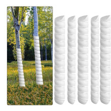Tree Trunk Protector 5 Pcs Plastic Spiral Tree Guard Sleeve for Animal Damage and Lawn Equipment Shield 5x40cm Wit