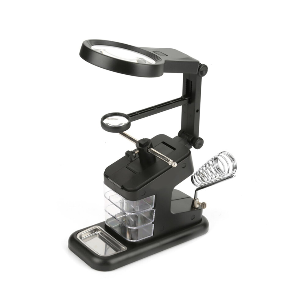 Led Soldering Station With 3X 4.5X 25X Magnifier, Helping Hands, 360 Clips And Heavy Base 9382693319852