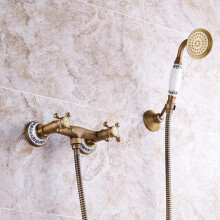 European Antique Bronze Shower Set with Ceramic Retro 2 Function Faucet Ref: 4715
