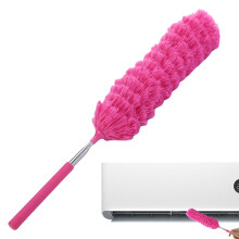 Telescopic Duster Set with Bendable Microfiber Head for Ceiling Fans, Cobwebs, Car and Furniture Hot Pink
