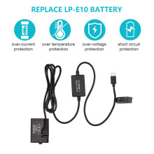 USB-C Dummy-Akku für Canon EOS Rebel und Kiss Kameras, 8,4V 2A