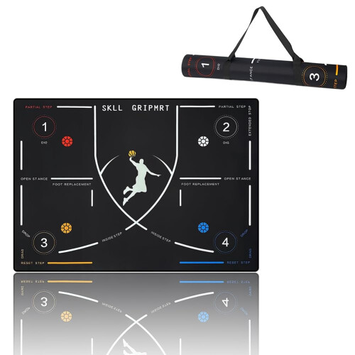 Basketball Footstep Mat Portable Agility Training Mat for Speed and Skill Development - Durable Non-Slip Design