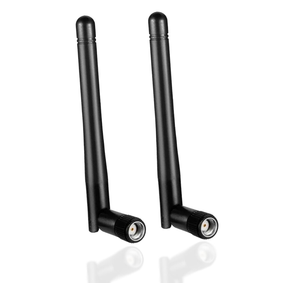 Wifi Antenna Rpsma Male, 2.4/5/5.8 Ghz, 3 Dbi Mimo, For Usb Adapters And Video Surveillance, 2 Pack, Black 9382693320735