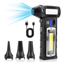 Compressed Air Duster, 130000RPM Electric Air Duster with LED Light, Cordless Air Blower for PC, Keyboard, Car, Home