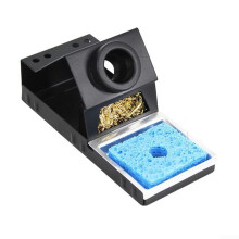 Soldering Iron Stand with Heat Resistant Base, Brass Wool Cleaner and Cleaning Sponge for DIY Use