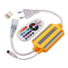 1500W RGB LED Strip Light Controller with 16 Colors Dimmer Wireless IR-24Key Remote EU Plug IP68 Waterproof