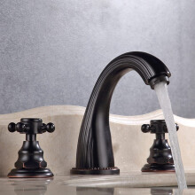 Vintage Kitchen Sink Mixer Tap Brass, Cross Handle, Black Finish, Durable Drinking Water Faucet