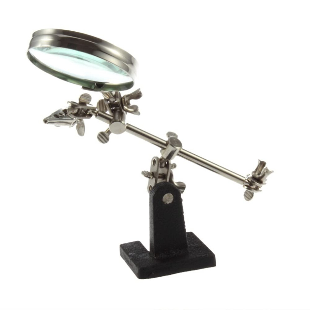 Magnifying Glass With Helping Hands Soldering Station, Adjustable Lens For Precision Work 9347817562033