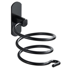Wall Mounted Hair Dryer Holder Spiral Hair Care Tools Hanging Rack Organizer for Blow Dryer Storage Organizer Black
