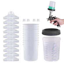 Paint Mixing Cups 160ml with Lids Clear Scale Precision Automotive Paint Measuring Containers Set of 10
