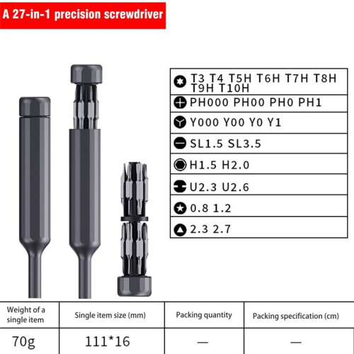 27 in 1 Precision Screwdriver Set  Portable Magnetic Screwdriver  for Cell Phones Watches Computers 1