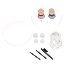 Portable Elegance: Rechargeable Hearing Amplifier with Virtually Invisible Design and Wireless Magnetic Charging