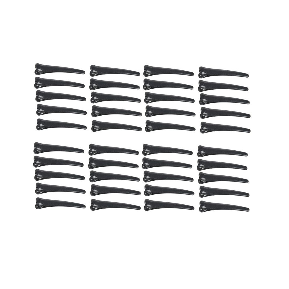 Black 40 Pcs Plastic Single Prong Diy Hairstyle Alligator Hair Clip 3.1 Inch Long