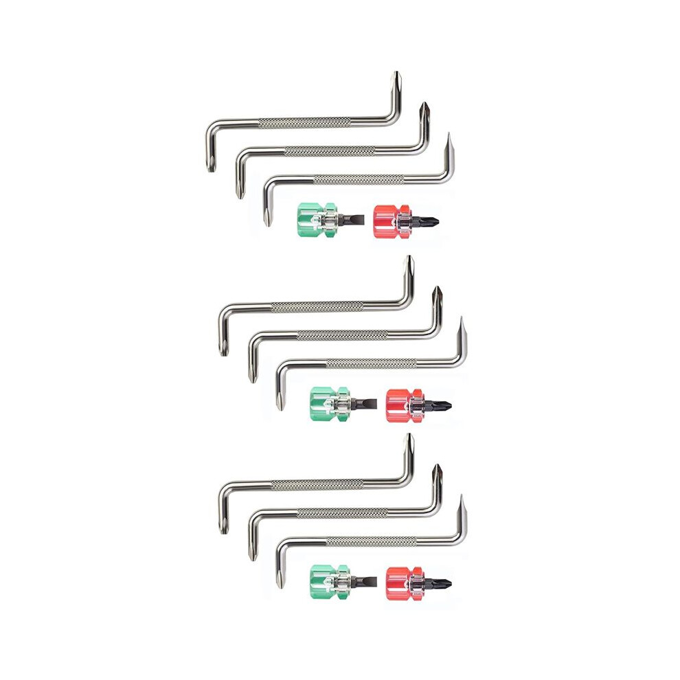 3X 5 In 1 Offset Screwdriver Z Shaped Screwdrivers Magnetic Slotted Phillips Double Hand Tool Set 6032271944206