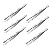 6X Silver Tone Stainless Steel 3.5 Inch Length Tweezer for Eyebrow