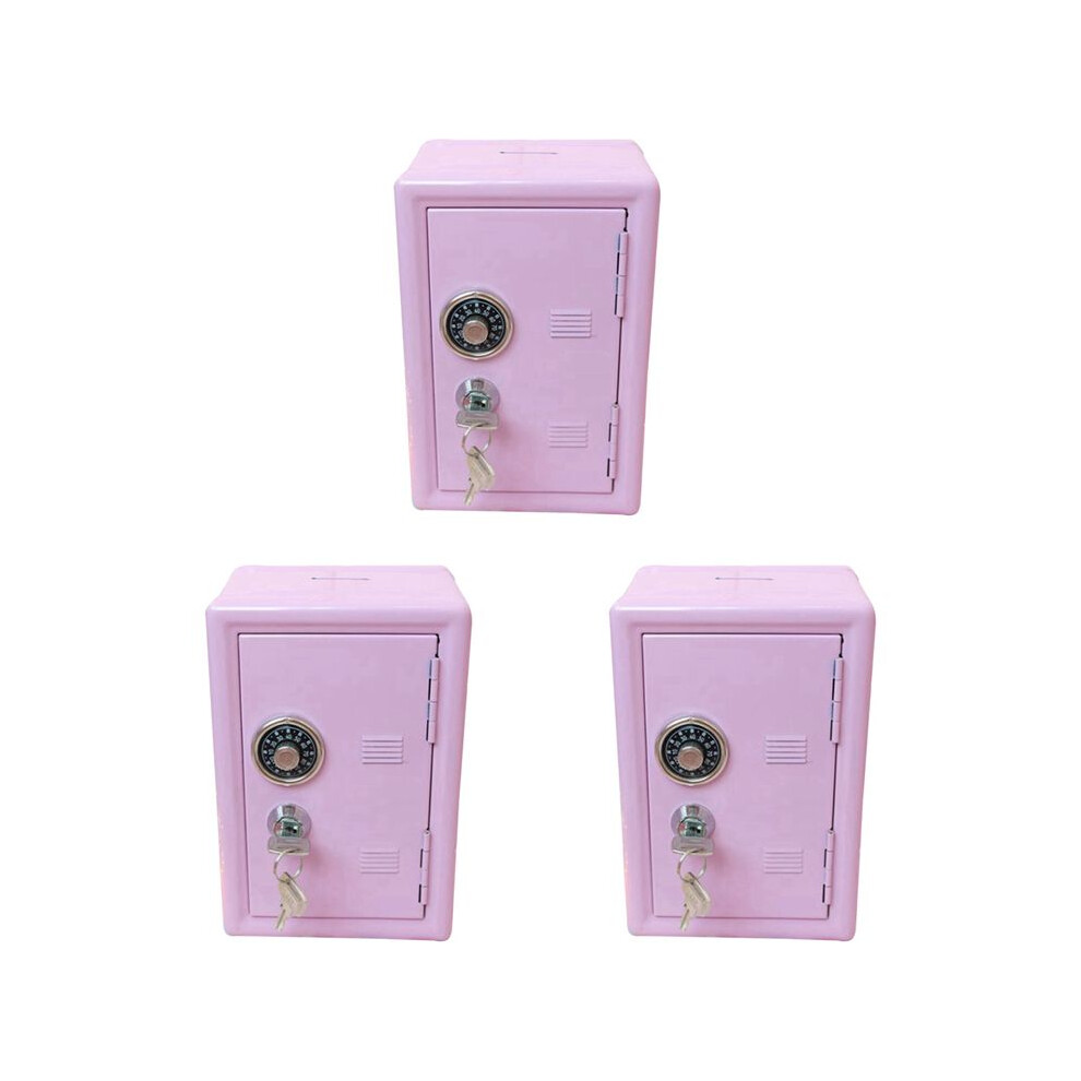 3X Kids Money Banks, Money Box Gift Safe Case Password With Key Metal Money Box Storage 6034053657274