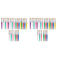 Pinceaux pour Enfants, Ensemble de 44 Pinceaux Ronds et Plats, Pinceaux Faciles Ă Tenir et Ă Nettoyer pour Tout-Petits, Pinceaux