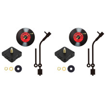 2X DIY Retro Mute Movement Record Wall Clock Movement Acrylic Quartz Clock Movement Flower Needle