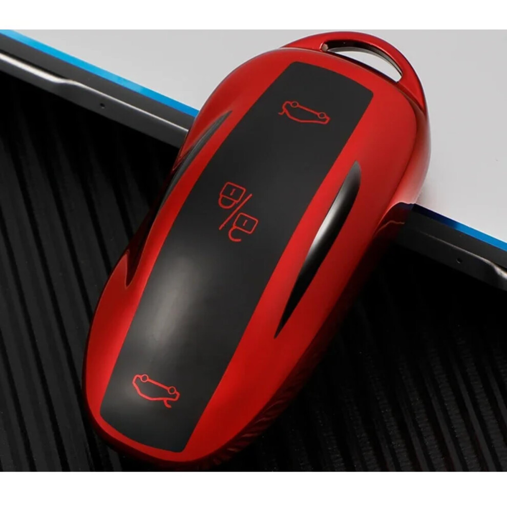 Key Fob Cover Tpu Scratchresistant Case For Tesla Model S With Keychain Fit Red 9382693322777