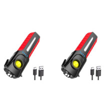 2X Lampe de Poche LED COB Multifonctionnelle avec Brise-Vitre, Lampe de Travail D'Urgence Portative Aimantée pour Extérieur de 1 200 Lumens