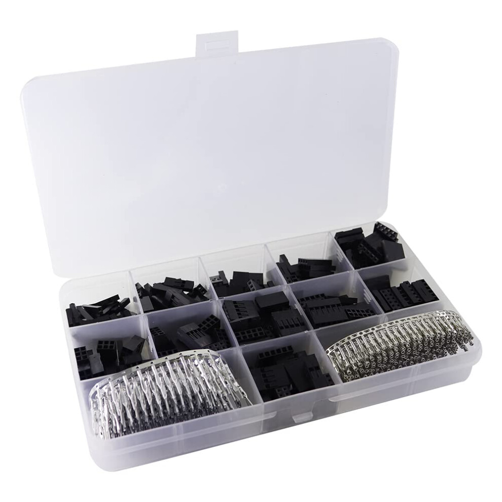 620Pcs Connector Kit 2.54Mm Pin Header Set With Male Female Crimp Pins For Secure Connections 9382693324269