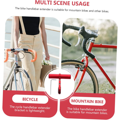 Bike Extension Bar Alloy Handlebar Extender Set for Lights Accessories Lightweight Sturdy Multi-Function Design 1