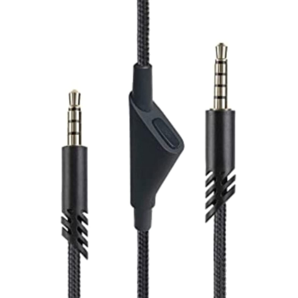 Headset Cable With Mute Button 3.5Mm Connector For A40tr/A40/A10 Gaming Headset 3.5Mm Braided Cable Cord Headphones Cable 9164114178459