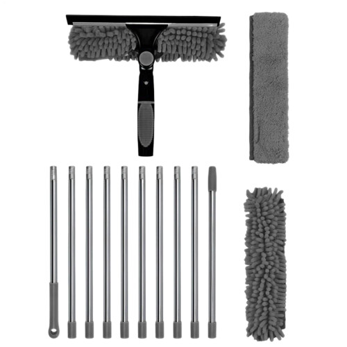 Ceiling Duster with Extendable Long Handle Microfiber Head for  Ceilings and Spider Webs Grey