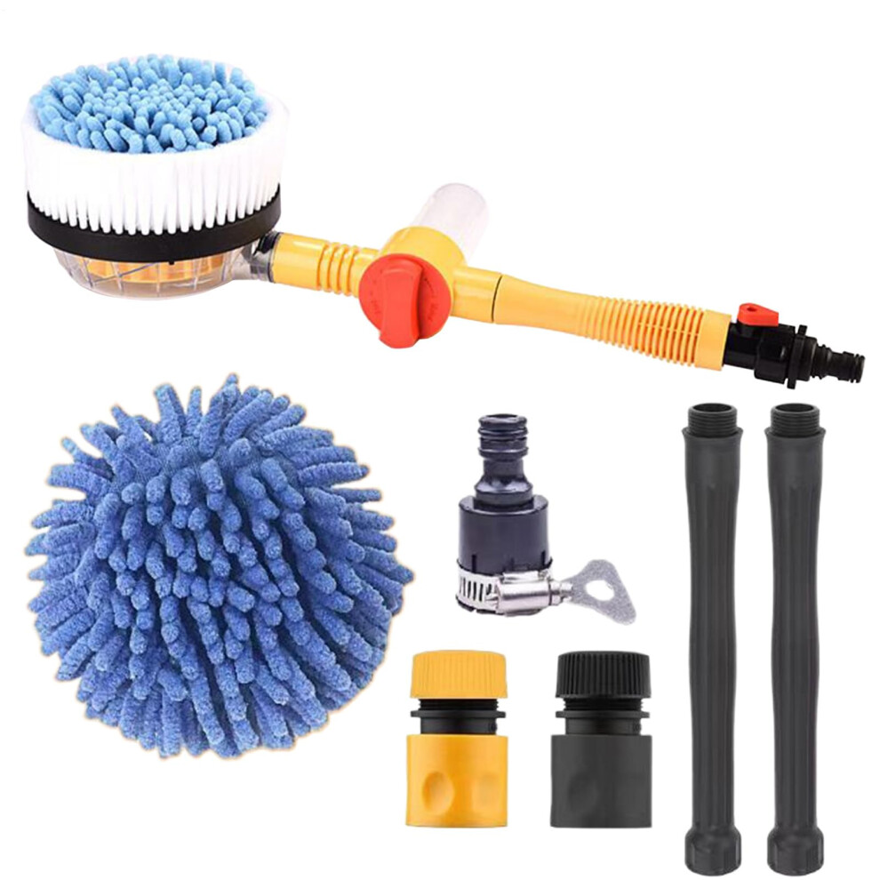 Car Wash Brush With Long Handle, Extendable 360 Rotating Waterfed Head For Scratch Vehicle Cleaning 9347817565164