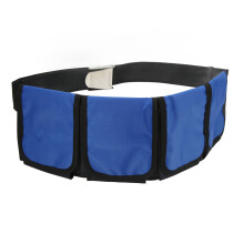 Ceinture de lestage pour plongée en tissu Oxford avec 4 poches pour la plongée en apnée et l'apnée libre bleu