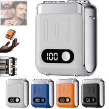 Electric Shaver for Men DualHead Face Fit Design with Digital Display, Mini Cordless Travel White