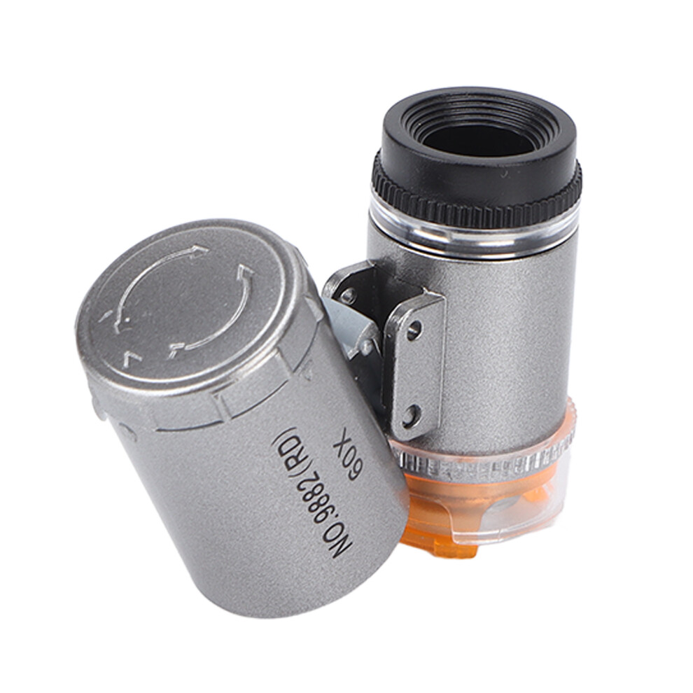 Light Pocket Microscope 60X Magnification With 2 Led + Uv Durable Abs