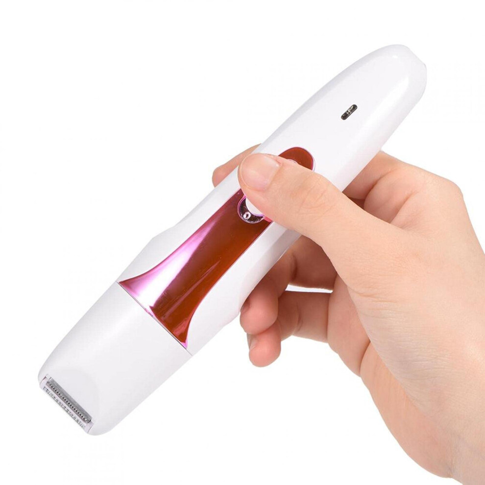 Electric Epilator for Women Facial Hair Removal with Nose and Eyebrow Trimmer Pink Beauty Set