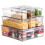 10 Pack Fridge Organisers with Lids, Bpa , 3 Sizes Stackable Clear Storage 1