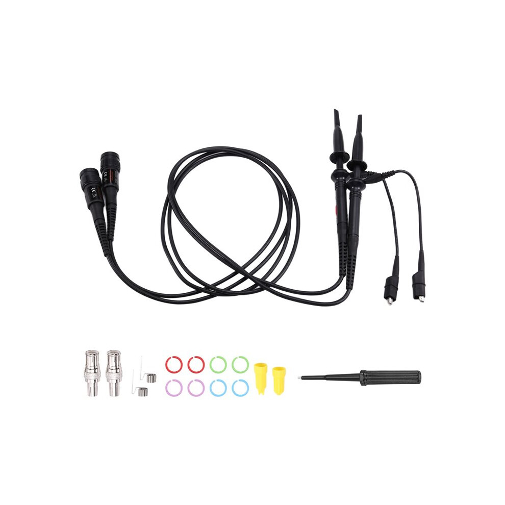 P2200 2Pcs 200Mhz Oscilloscope Probe X1/X10 Safe Bnc Test Lead Clip Kit 10:1 Probe 4712790772413