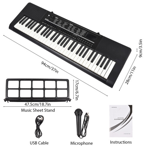 BIGFUN Elektronisches Keyboard-Piano mit 61