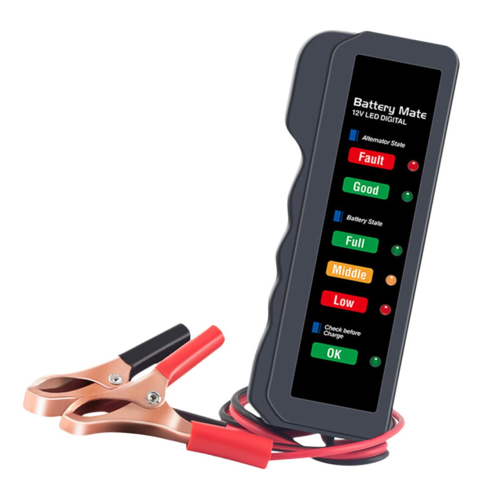 Car Battery Tester 12V Automotive Battery Analyzer With Copper Clamps And Accurate Charge Detection 9347817567915
