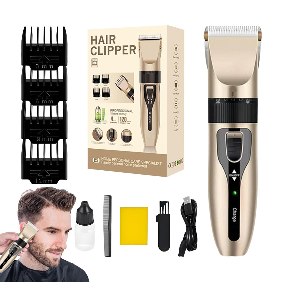 Cordless Hair Clipper and Beard Trimmer for Men, Precision Shaping, Fast Charging, Low Noise