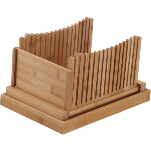 Bamboo Bread Slicing Board with  Slice Guide, Foldable Waterproof Design for Kitchen 1