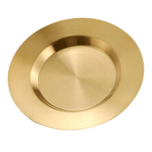 Stainless Steel Serving Plate Gold Flat Pasta Dish for Salads Desserts Banquets 20x20x1.7cm