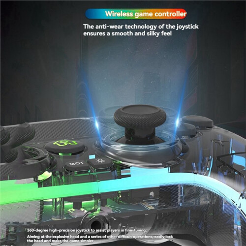 P4 Wireless Gaming Controller RGB Light  Wireless Gamepad 6-Axis Gyro for PS4 PC 2