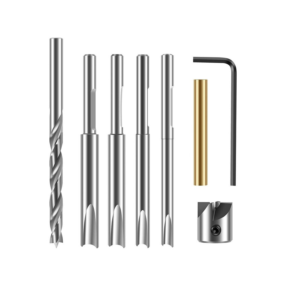 8Pcs Pen Trimmer Kit High Speed Steel Pen Mill Trimmer With 3/4Inch Cutting Woodworking Mill Trimmer Cutter 6033299917968