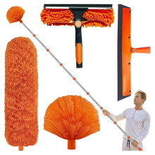 Extendable Feather Duster 6m Long Reach Microfiber Cleaning Kit for  Ceilings and Cobwebs