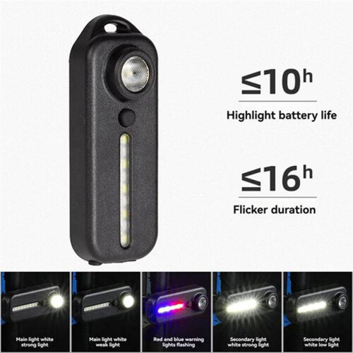 Outdoor Pen Clip Safety Warning Light Rechargeable Flashlight Outdoor Multi-Function Shoulder Strap Light 2