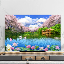 TV Screen Protector with Breathable Fabric, Elastic Dust Cover 4043 Inch Pink Tree Design