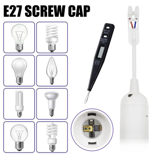 Lamp Holder E27 12 Pieces Construction Site Socket with Cable E27 Socket Construction Socket with Voltage Tester 1
