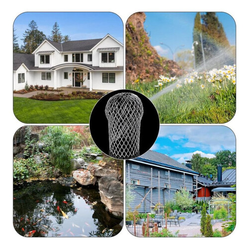 4 Pcs Gutter Downspout Guards 3.5 Inch Aluminum Leaf Filter Strainer Expandable Gutter Downspout Protector 2