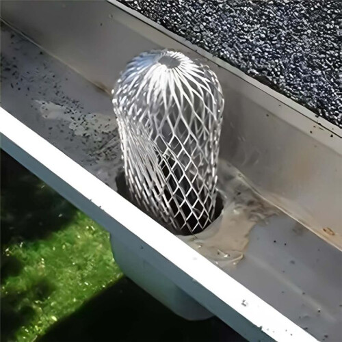 4 Pcs Gutter Downspout Guards 3.5 Inch Aluminum Leaf Filter Strainer Expandable Gutter Downspout Protector 1