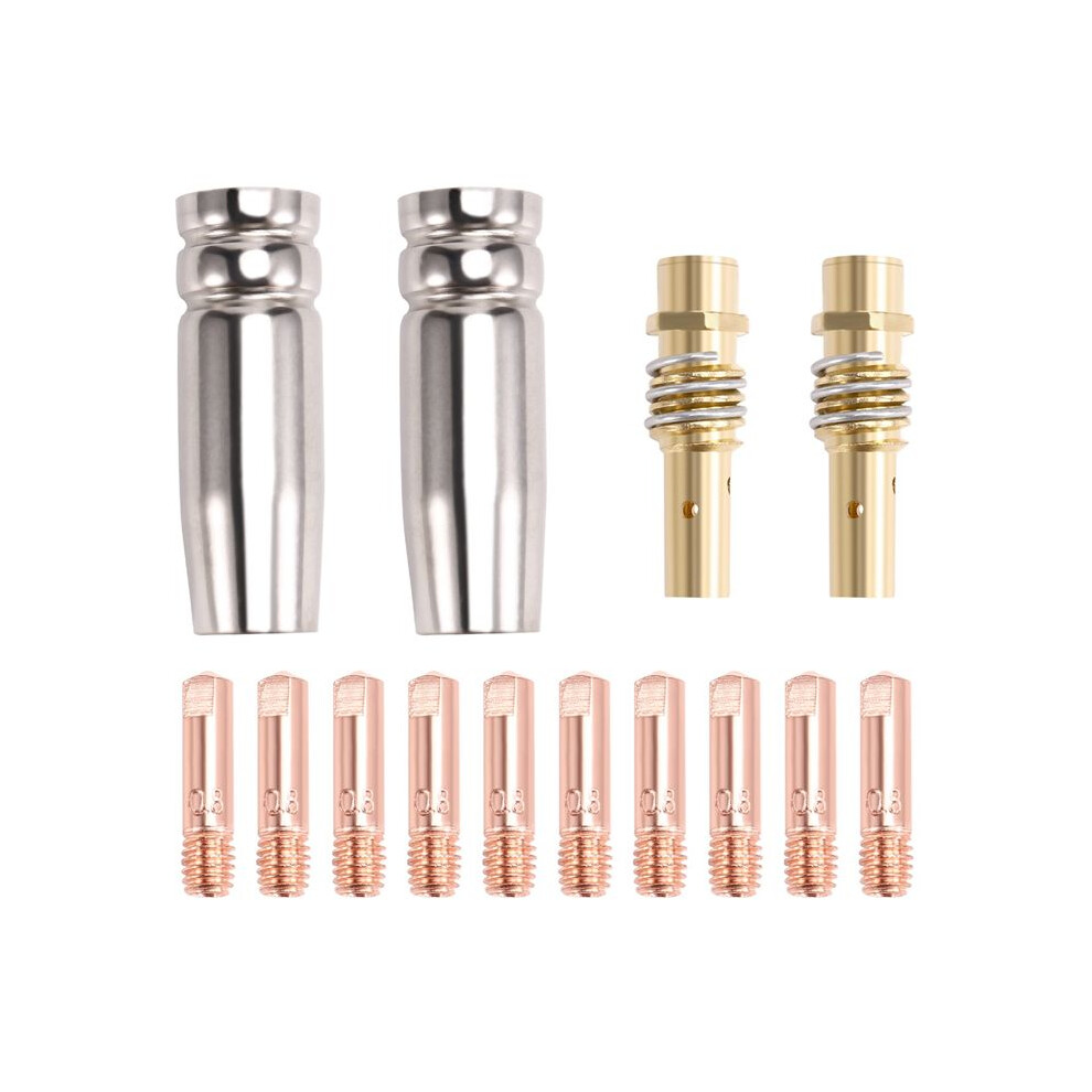14Pcs 15Ak Welding Torch Accessories Consumables 0.8Mm Mig Torch Gas Nozzle Tip Holder Of 15Ak Mig 6034050075996